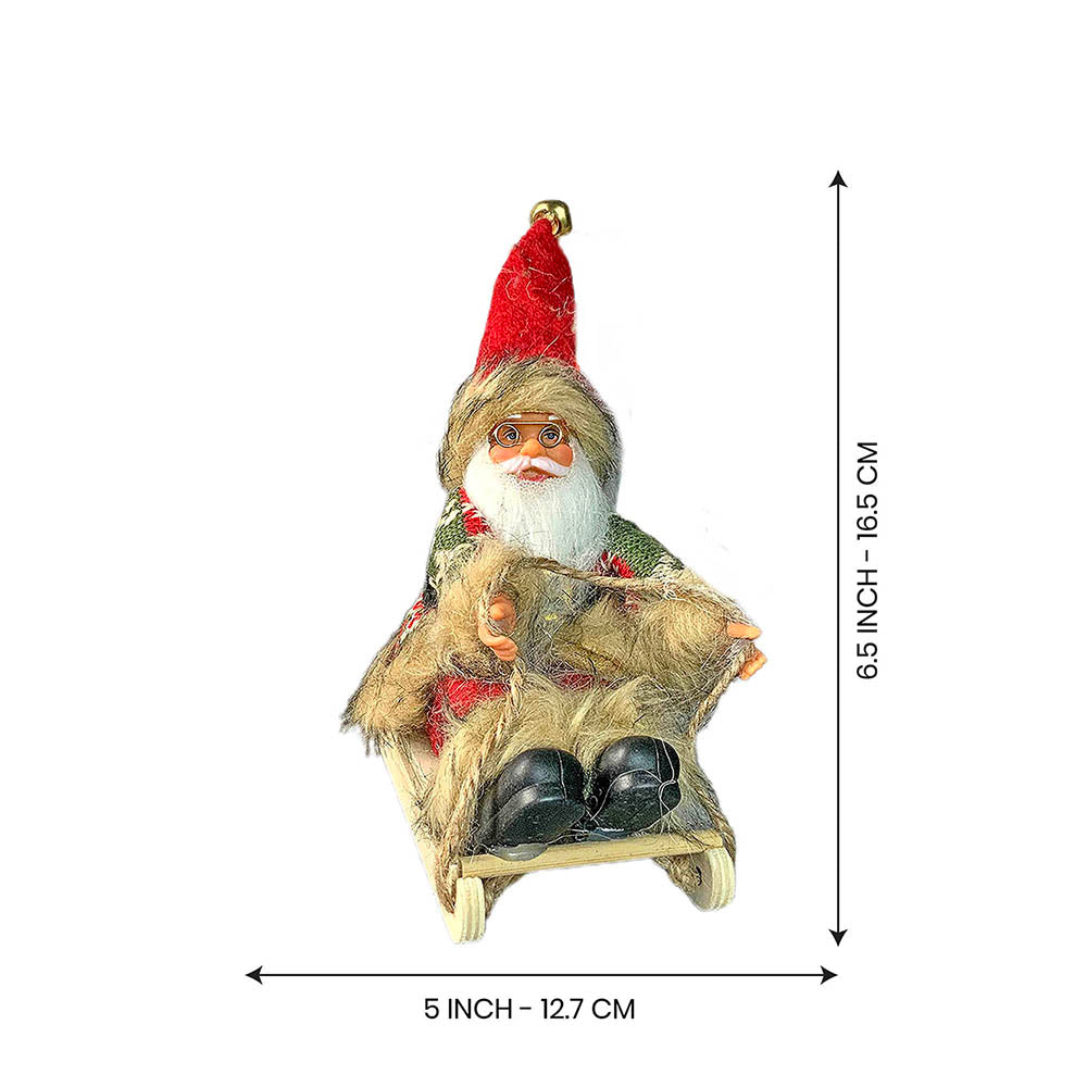Green Red Sitting Sledge Santa  Christmas Table Décor & Christmas ornaments