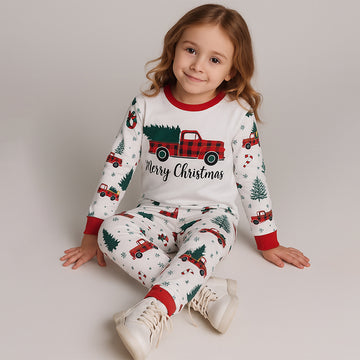 3-8 Yrs, Red Big Truck soft Cotton,Kids Christmas Nightsuit