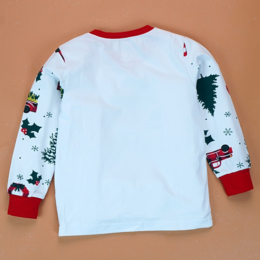 9-13 Yrs, Red Big Truck soft Cotton,Kids Christmas Nightsuit