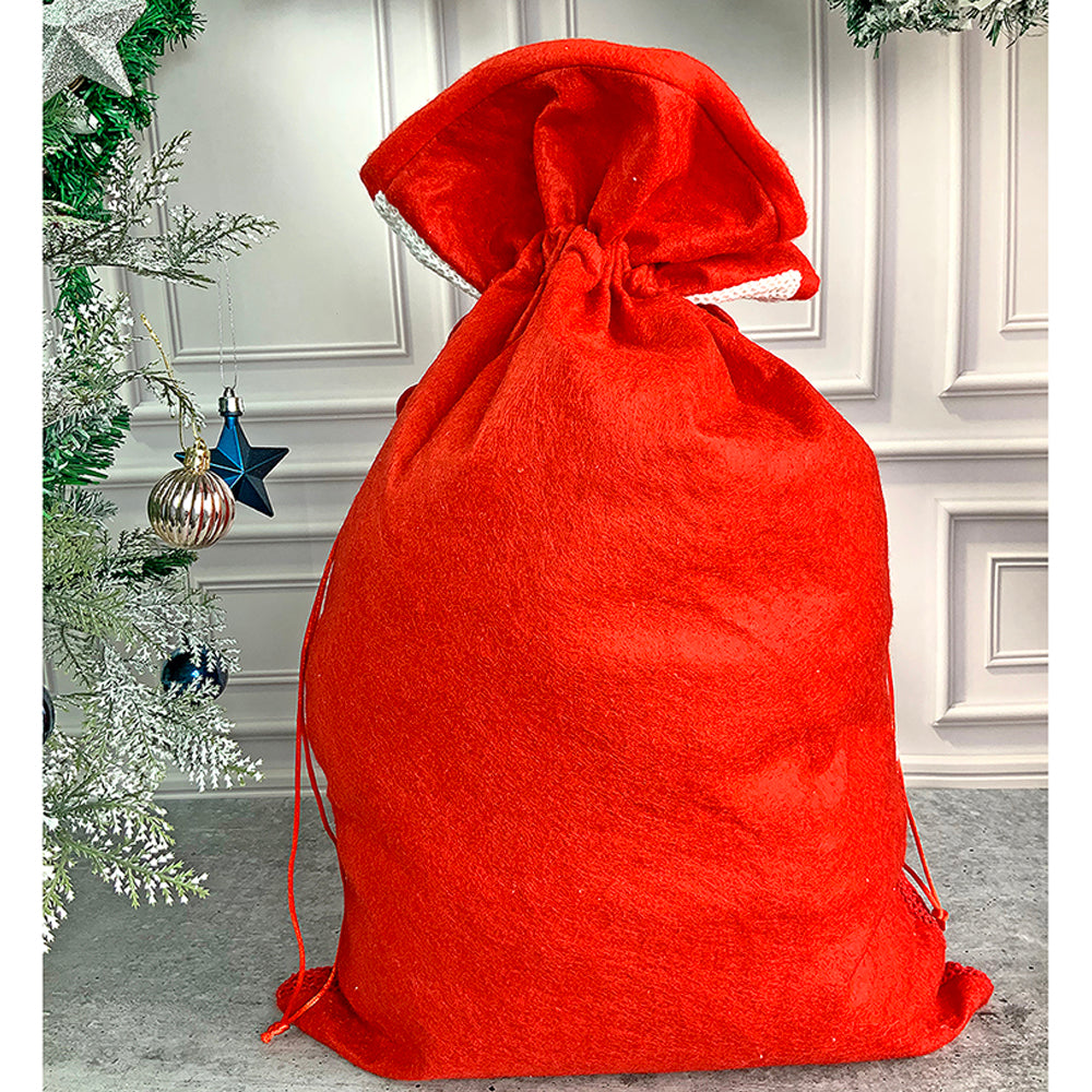Deer Red & White Knitted Christmas Sack