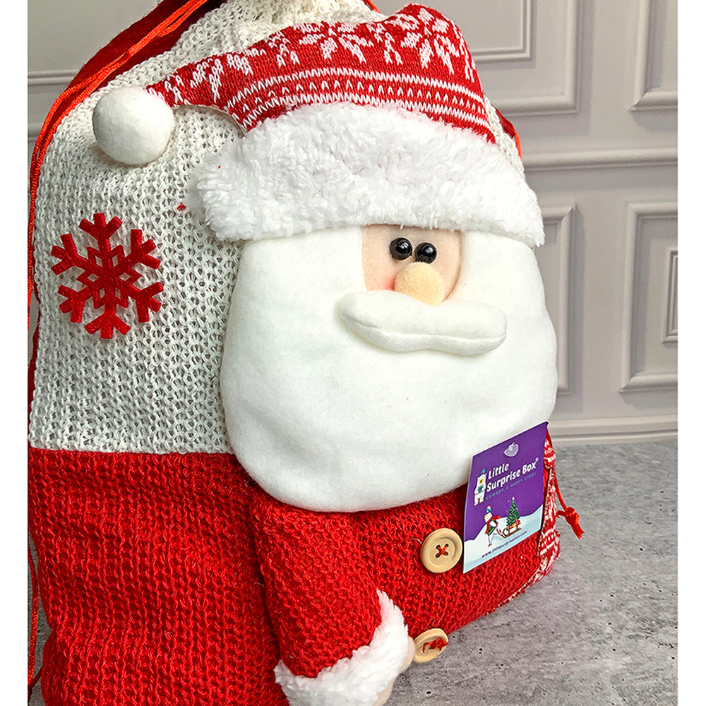 Santa Red & White Knitted Christmas Sack