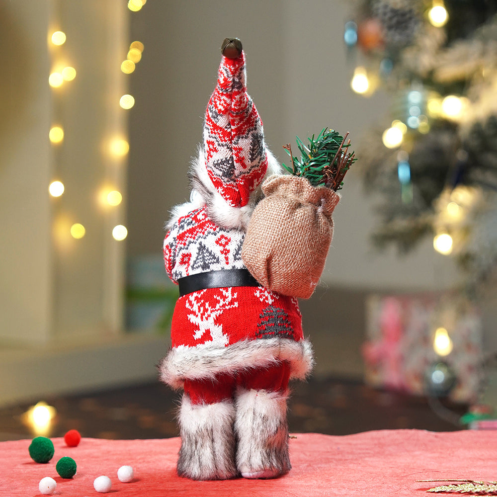 12 inches Red & White Snowflakes Santa , Christmas Home and Table Décor