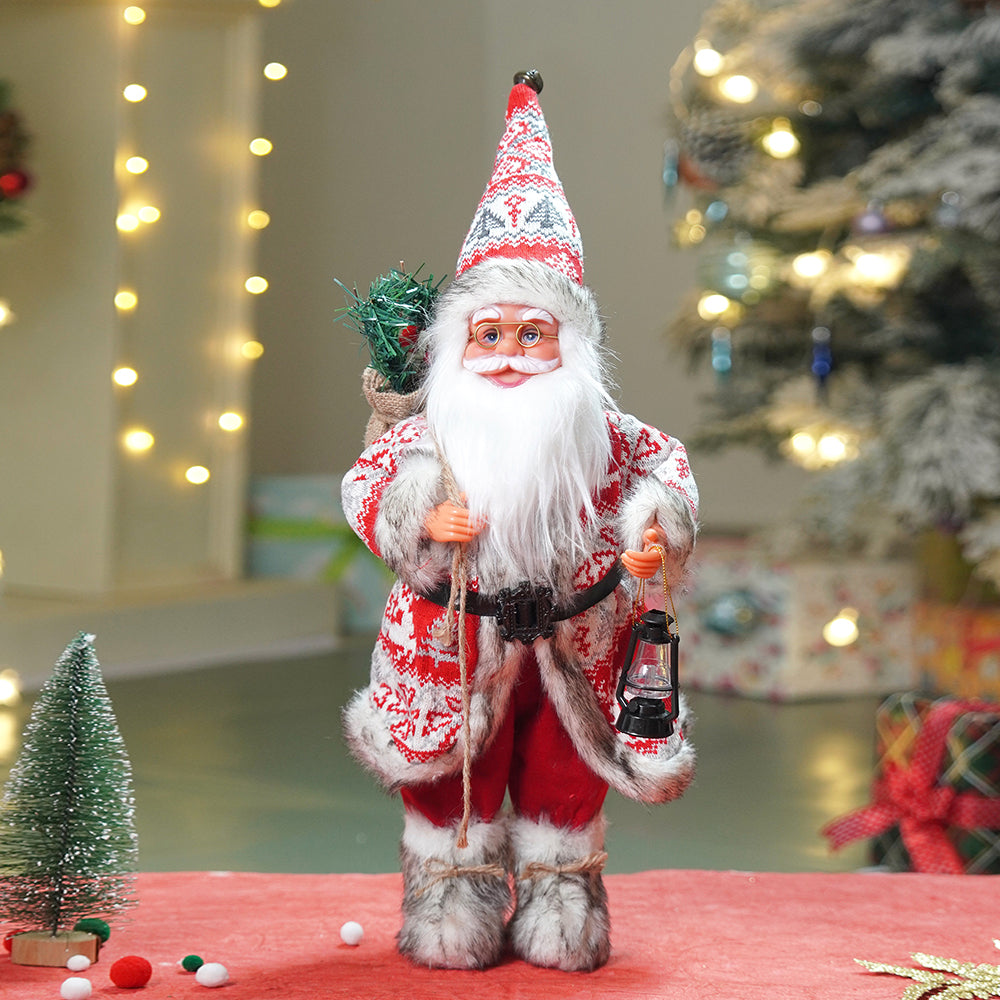 18 inches Red & White Snowflakes Santa , Christmas Home and Table Décor