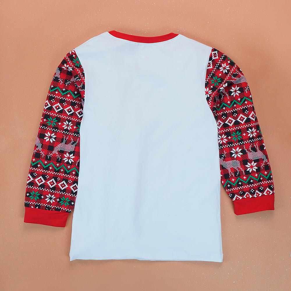 3-8 Yrs, Red Antlers soft Cotton Kids Christmas Nightsuit