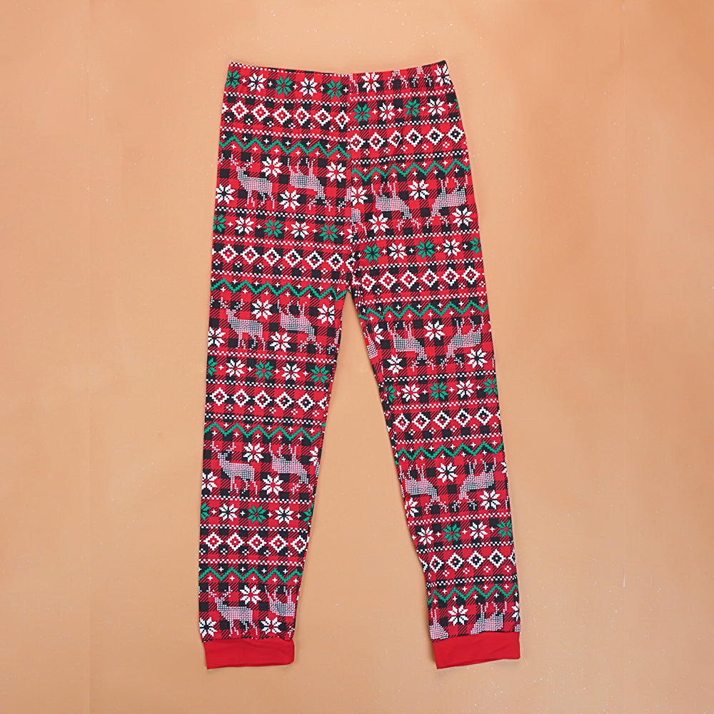 9-13 Yrs, Red Antlers soft Cotton Kids Christmas Nightsuit