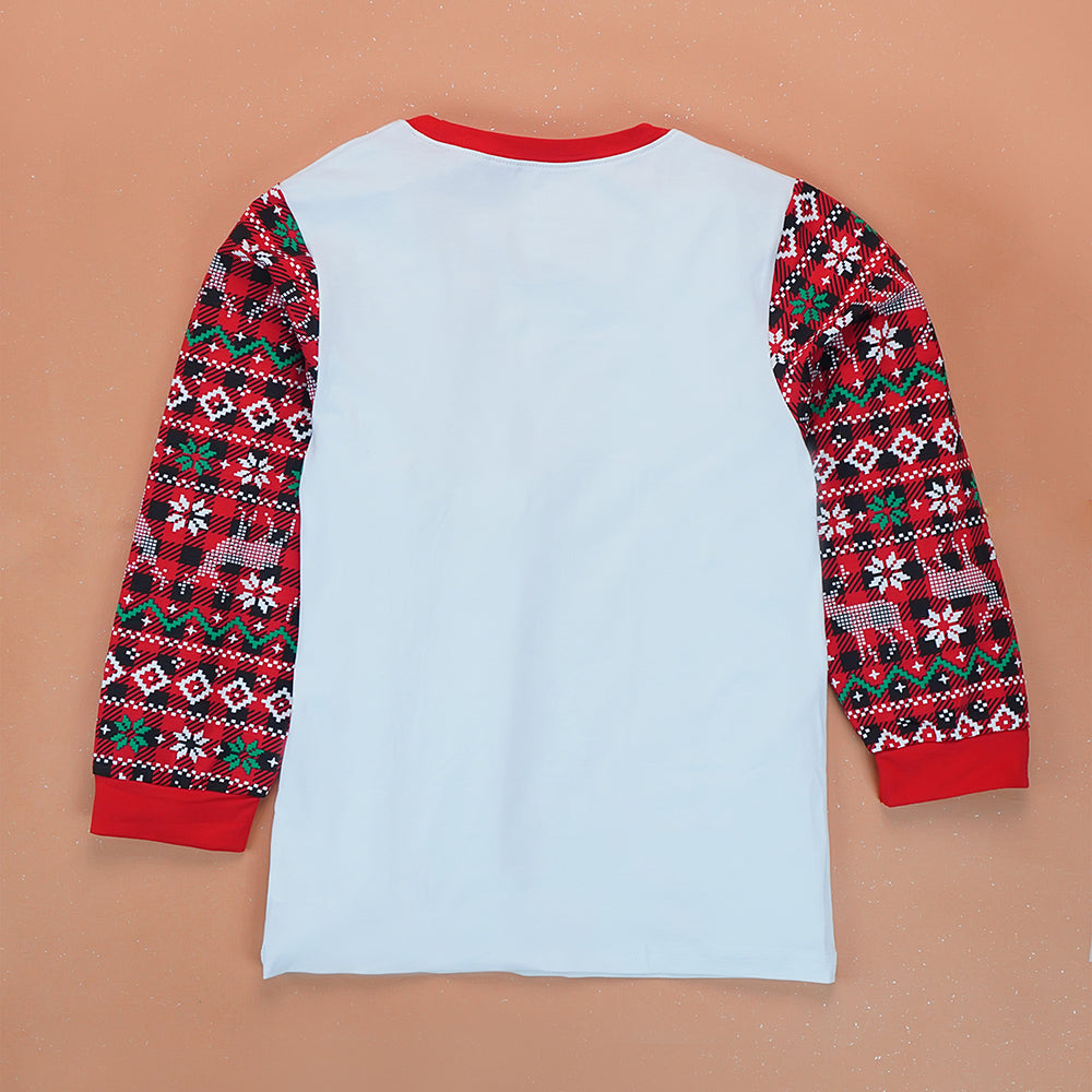 9-13 Yrs, Red Antlers soft Cotton Kids Christmas Nightsuit