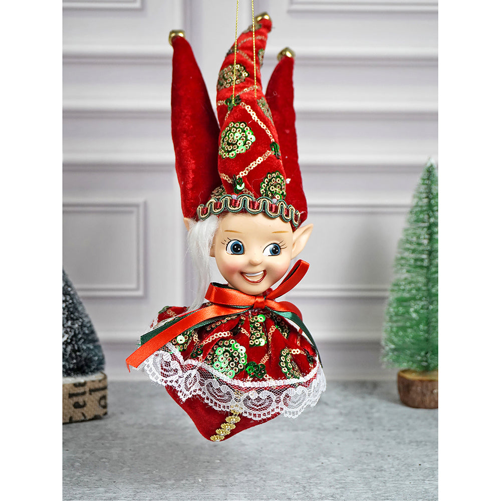 Red Naughty Ball Elf christmas Tree ornament