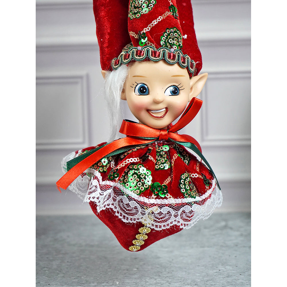 Red Naughty Ball Elf christmas Tree ornament