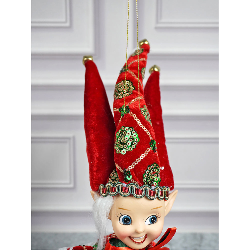 Red Naughty Ball Elf christmas Tree ornament