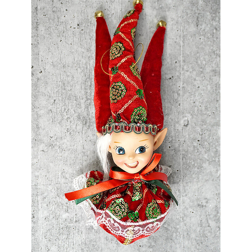 Red Naughty Ball Elf christmas Tree ornament