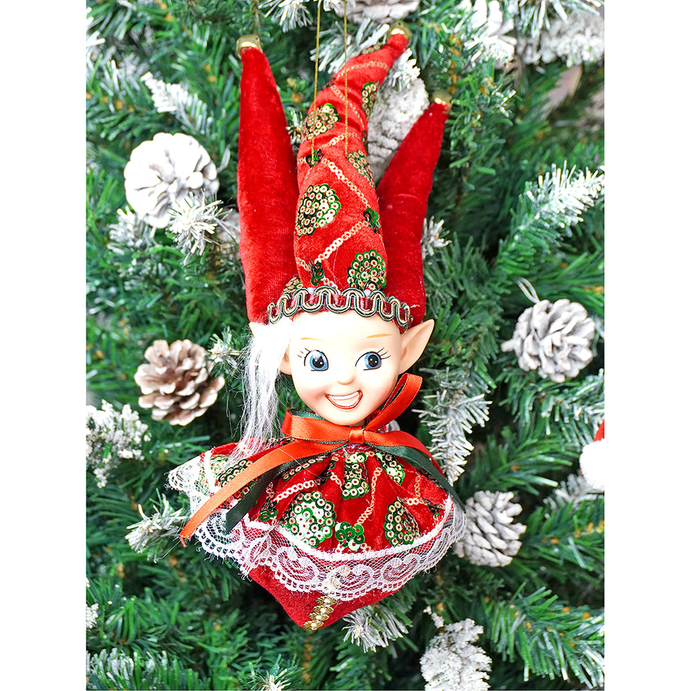 Red Naughty Ball Elf christmas Tree ornament