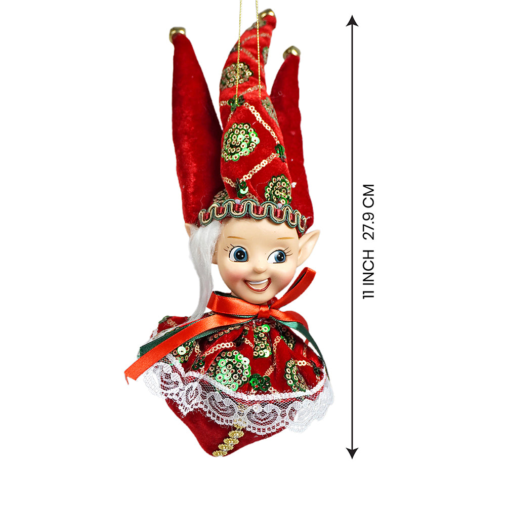 Red Naughty Ball Elf christmas Tree ornament