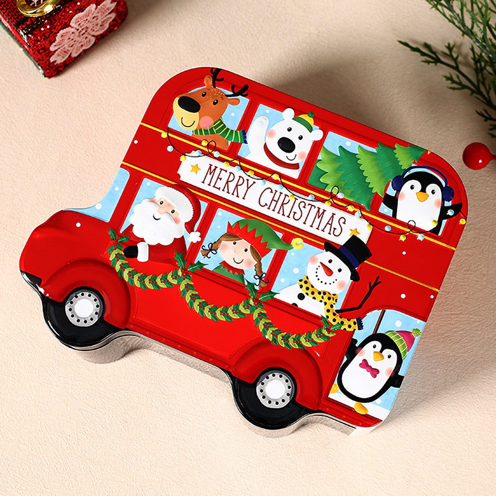 Red Bus Tin Gift Box for Christmas Gift Packaging