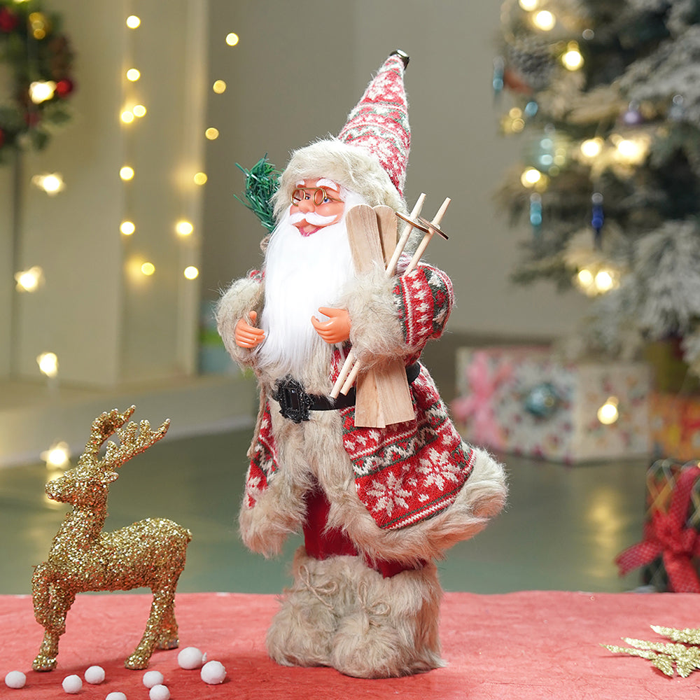 18 inches Red & Olive Snowflakes Santa , Christmas Home and Table Décor