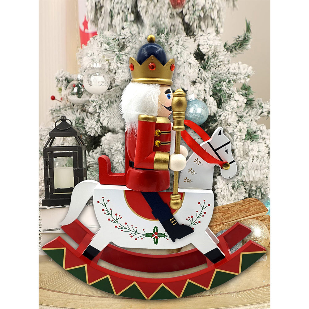 Red wooden rocking horse Christmas Home and table décor