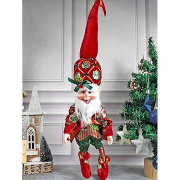 Standing Red Naughty Ball Elf Christmas Tree ornament