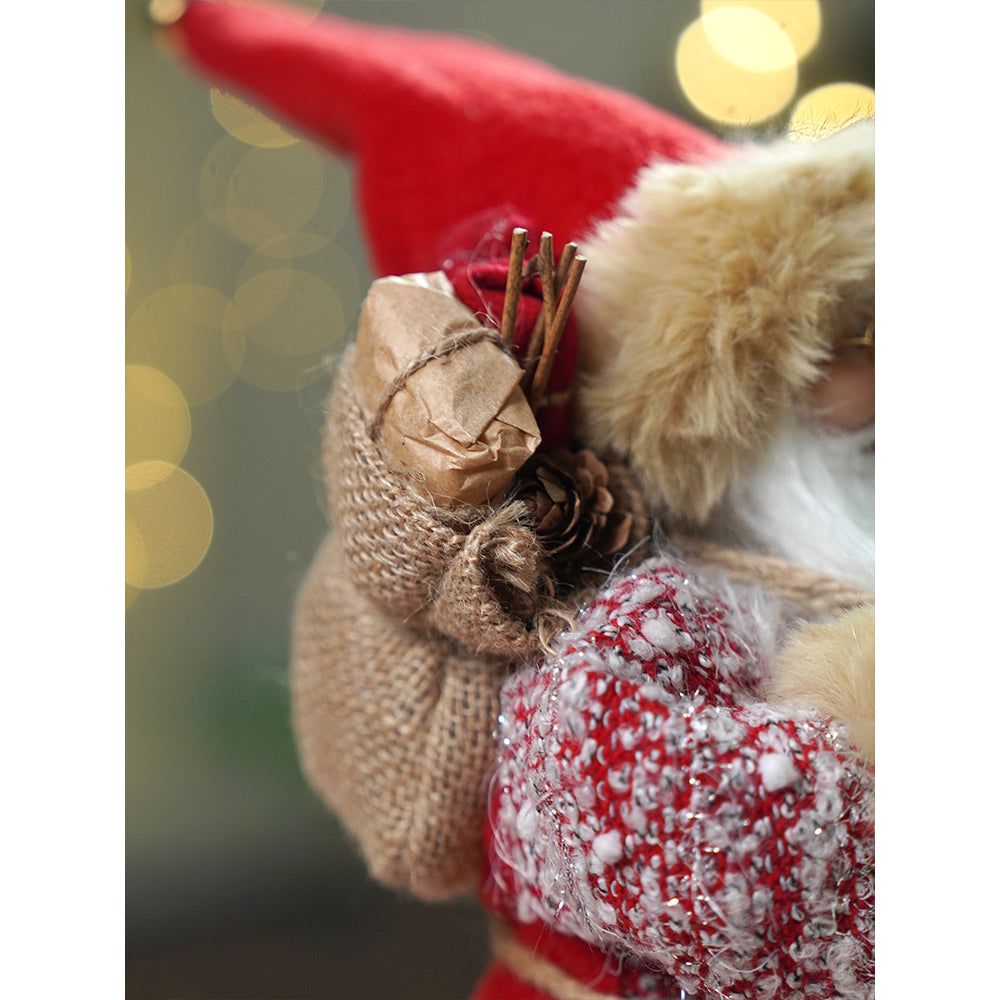 12 inches Red tweed Robe Santa , Christmas Home and Table Décor