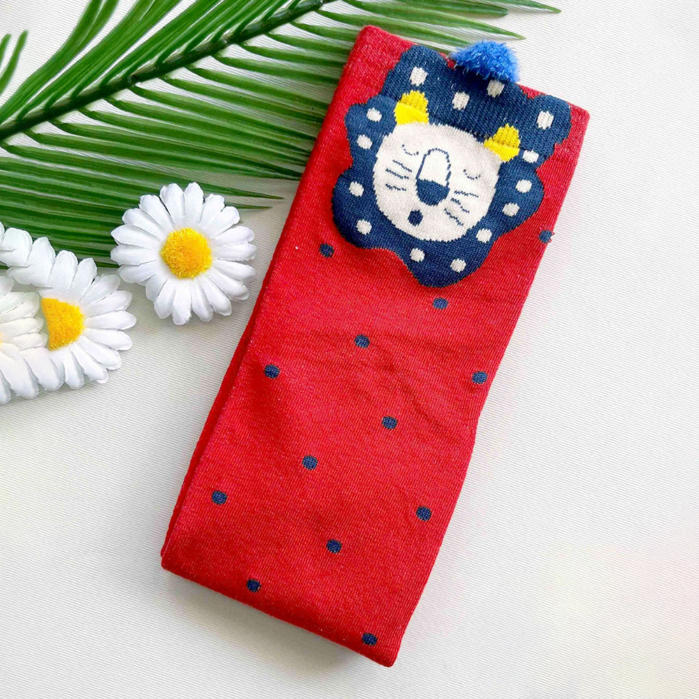 Red White Themed Christmas Ankle Socks For Kids-Set Of 5 Pcs