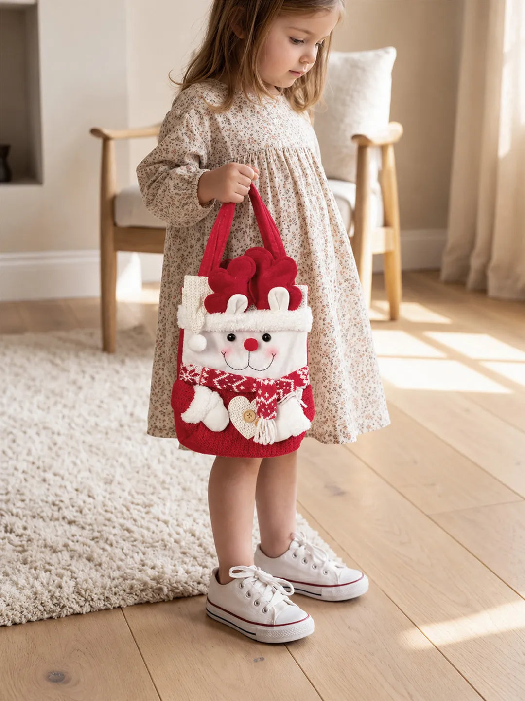 3D Reindeer Red Knitted Felt Christmas Gifts & Treats Handbag for little Toddlers