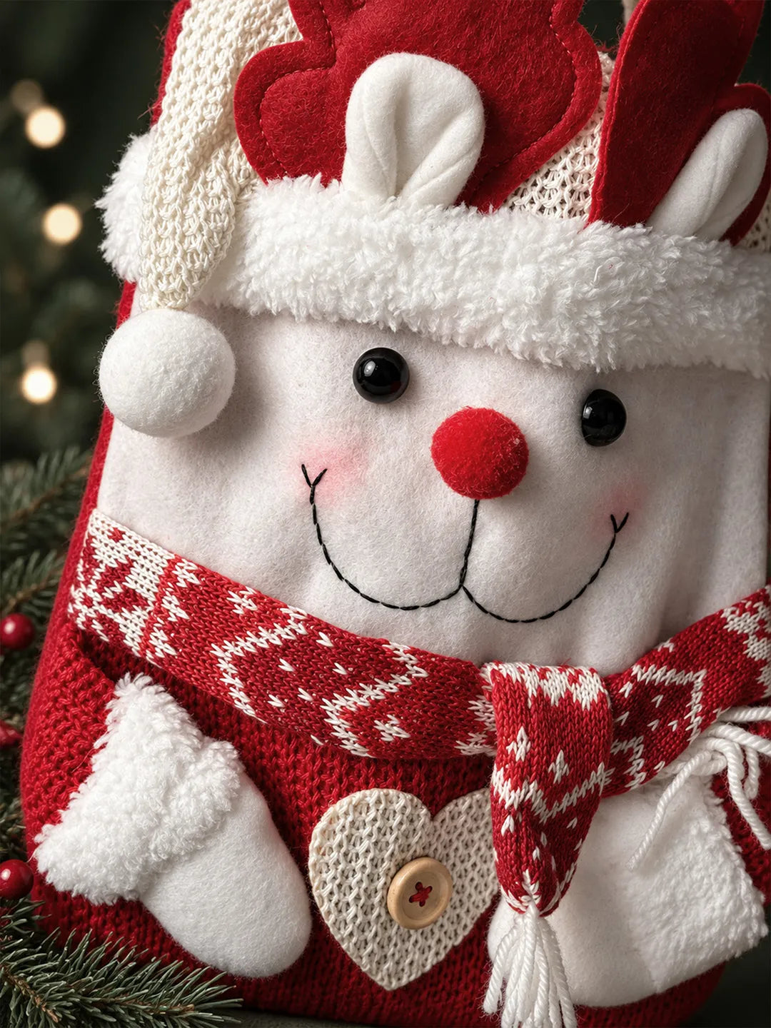 3D Reindeer Red Knitted Felt Christmas Gifts & Treats Handbag for little Toddlers