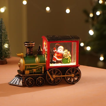 Mini Santa Mini Train with LED light and Music Christmas Table Décor & Gift option