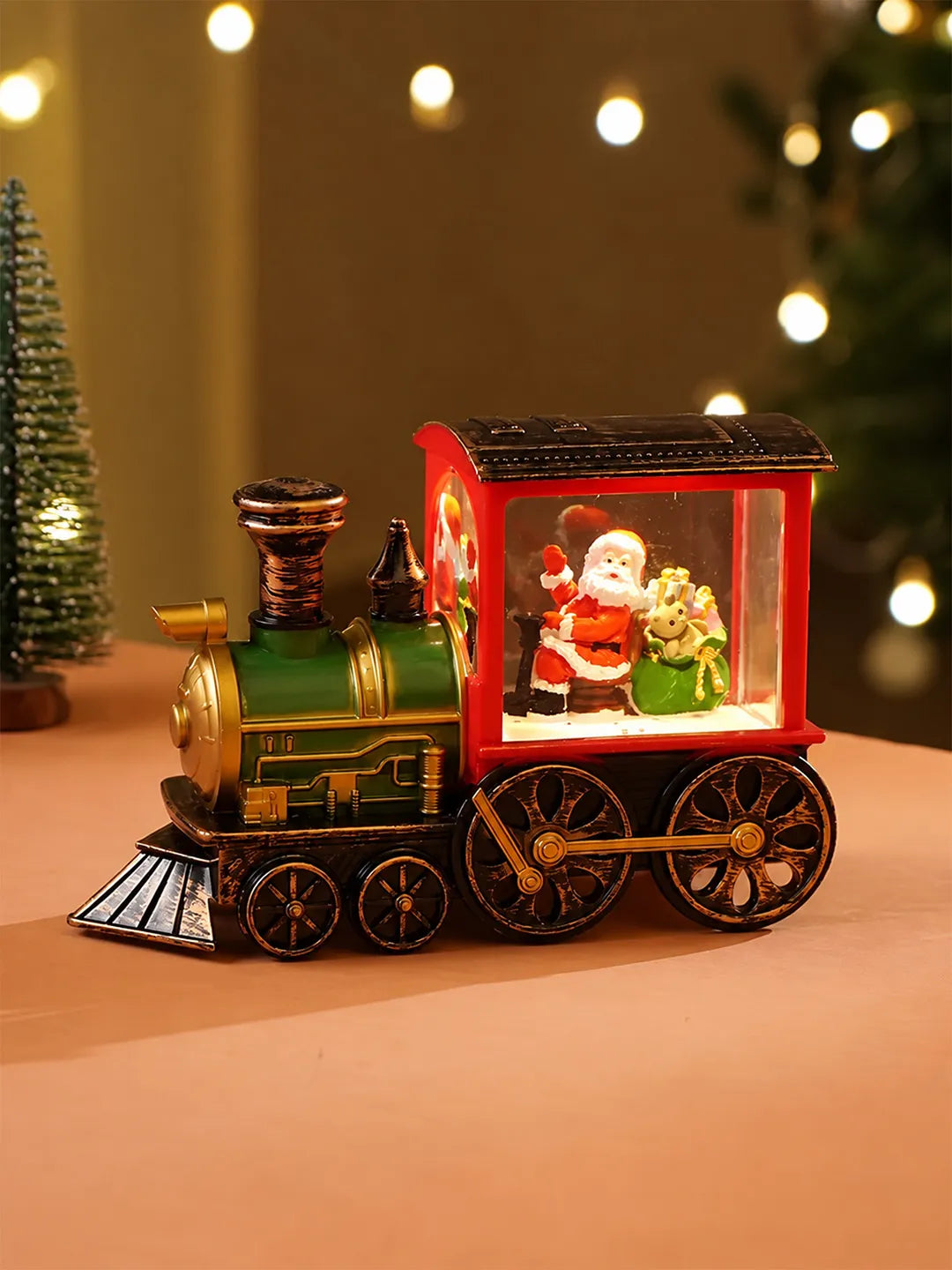 Mini Santa Mini Train with LED light and Music Christmas Table Décor & Gift option