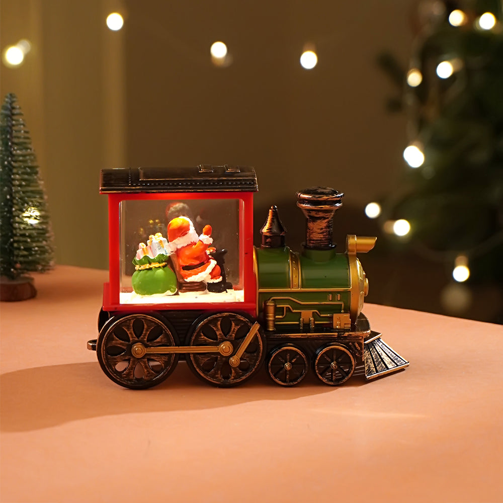 Mini Santa Mini Train with LED light and Music Christmas Table Décor & Gift option