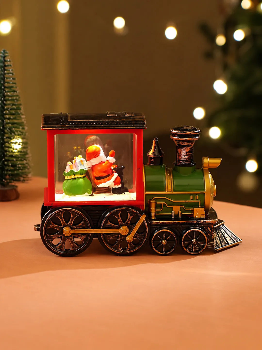 Mini Santa Mini Train with LED light and Music Christmas Table Décor & Gift option