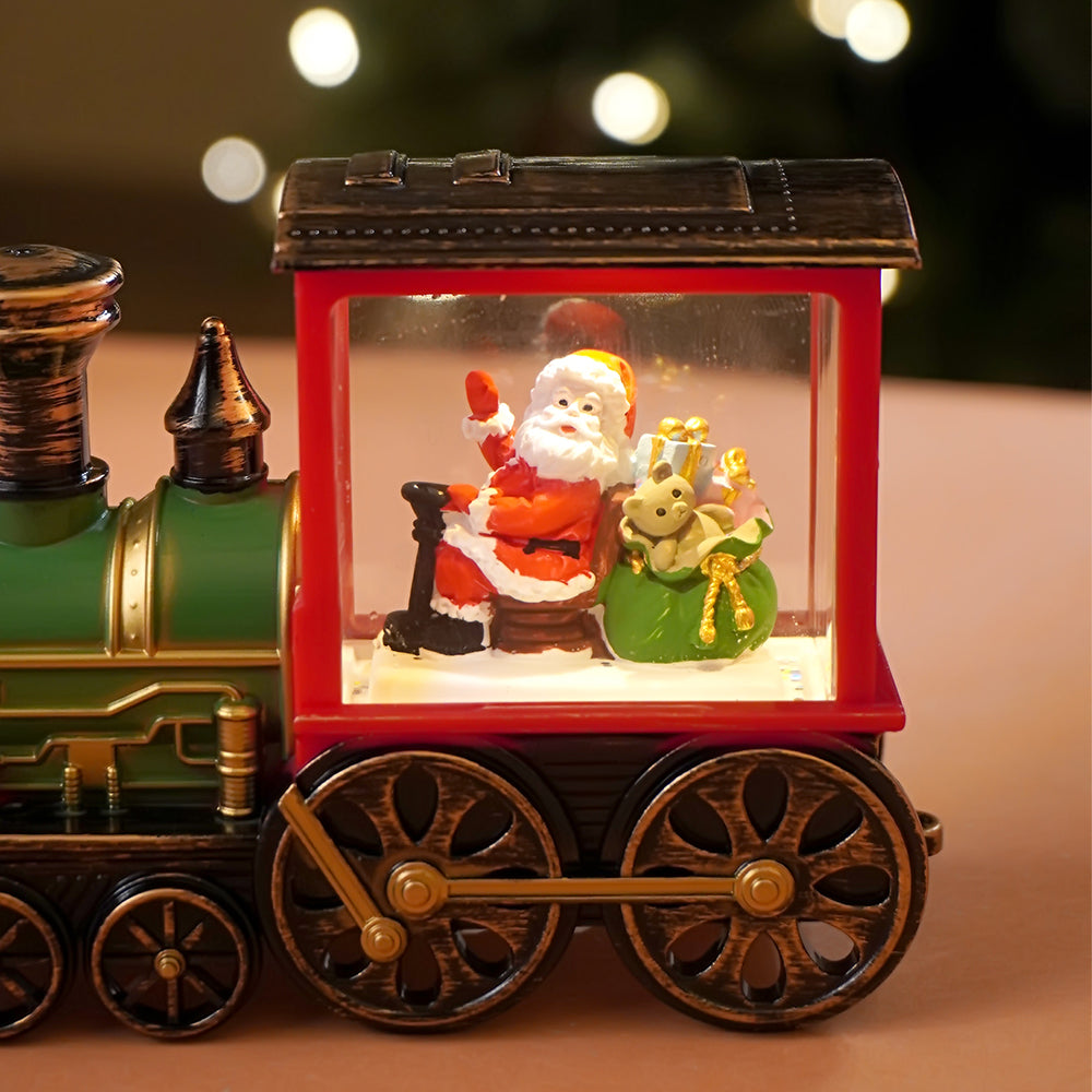 Mini Santa Mini Train with LED light and Music Christmas Table Décor & Gift option
