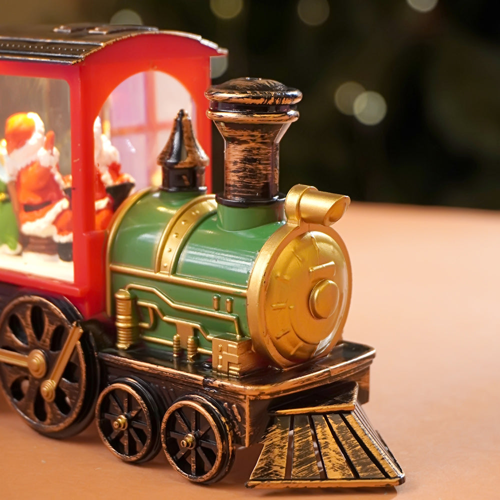 Mini Santa Mini Train with LED light and Music Christmas Table Décor & Gift option