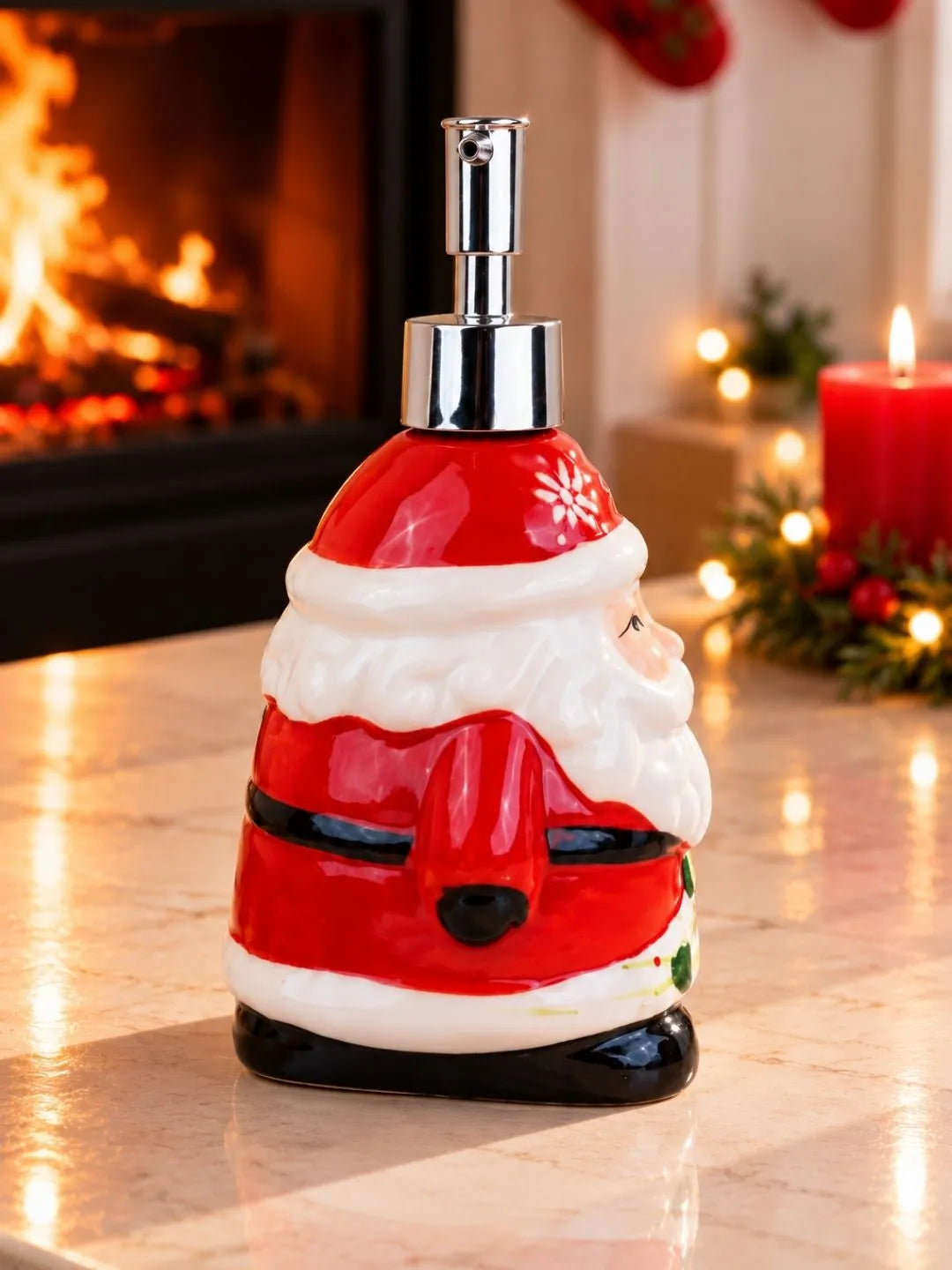 Santa Shaped Ceramic Christmas Liquid Soap Bathroom Dispenser home décor