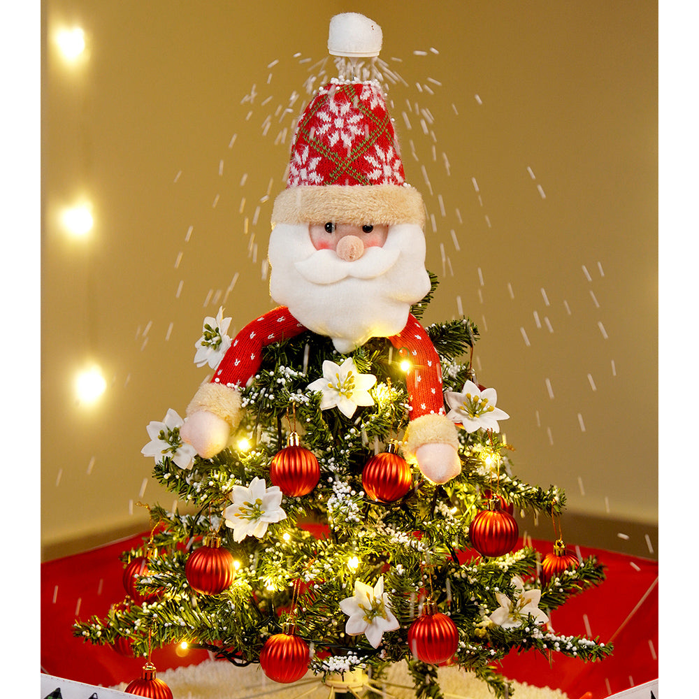 2.5feet, Santa Topper Tree  themed Snowfall effect with light & music Umbrella styled Christmas home Décor