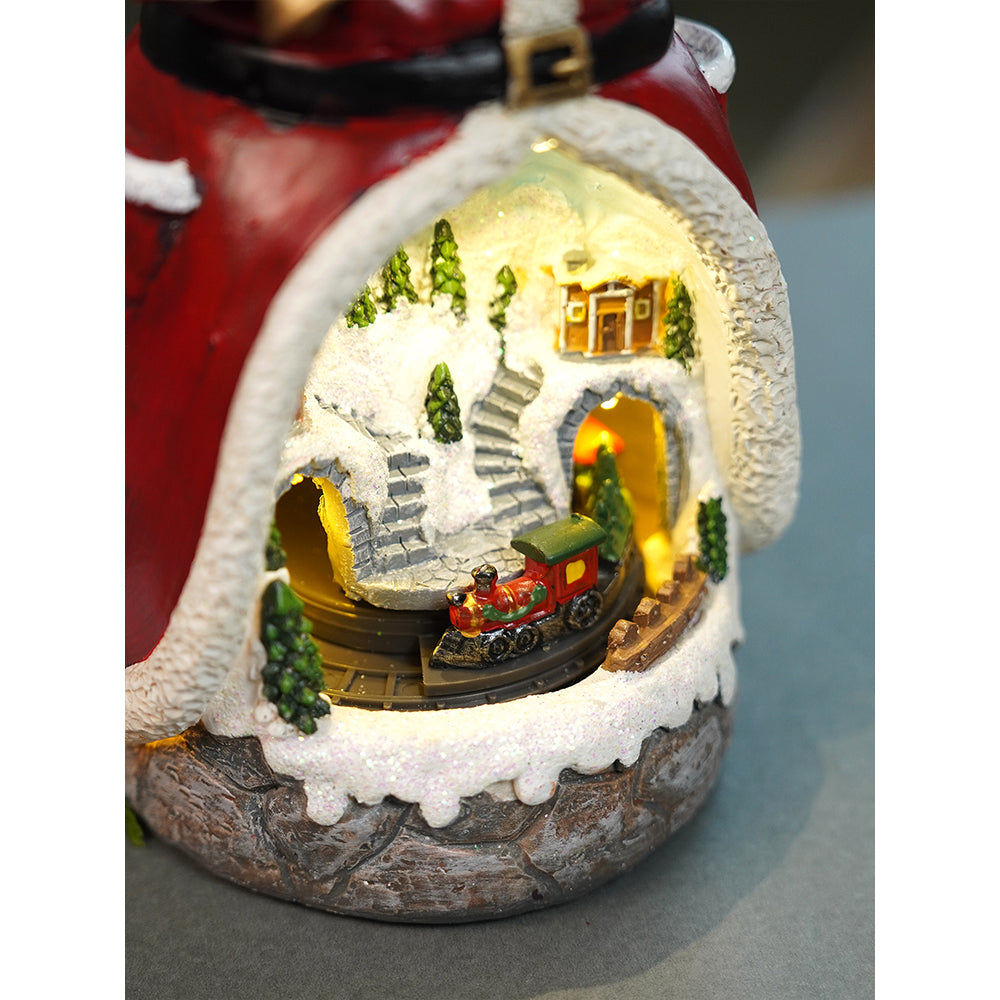 Santa Belly Train Rotating, Musical & Lit Christmas Decoration & Home Decor