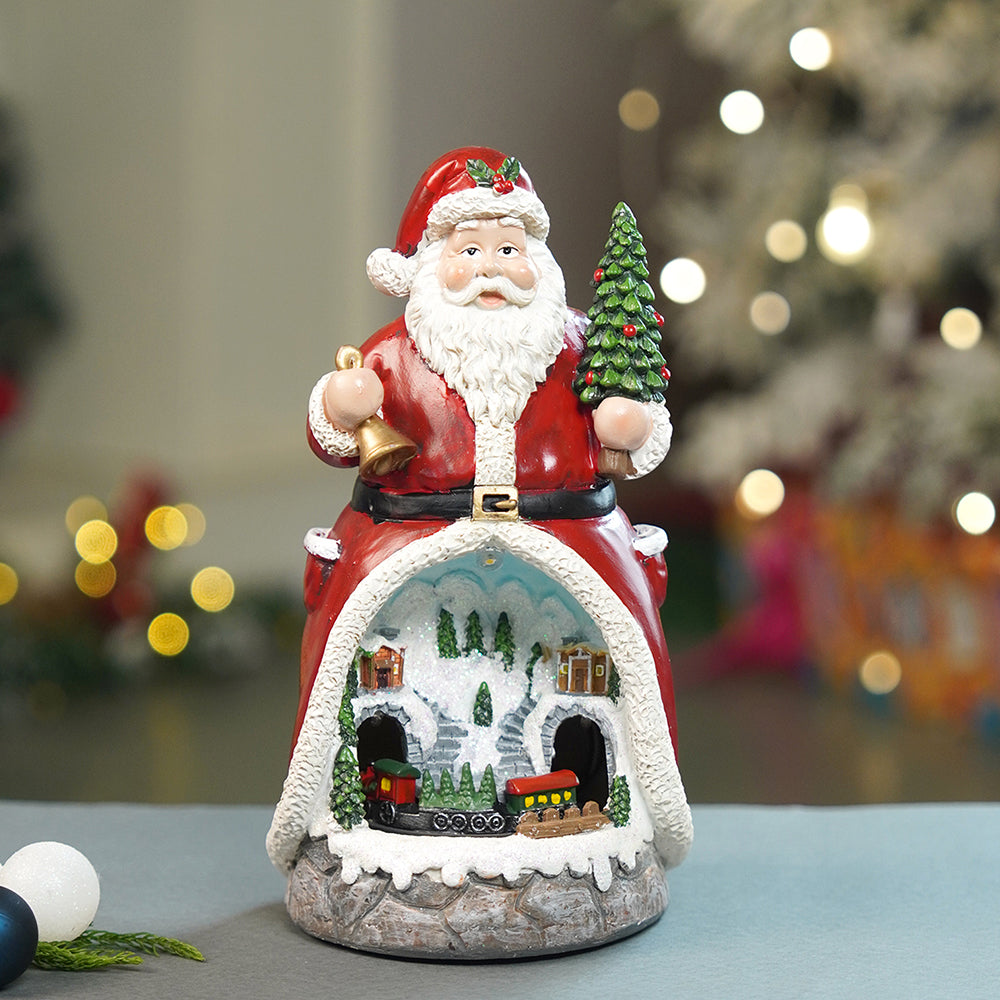 Santa Belly Train Rotating, Musical & Lit Christmas Decoration & Home Decor