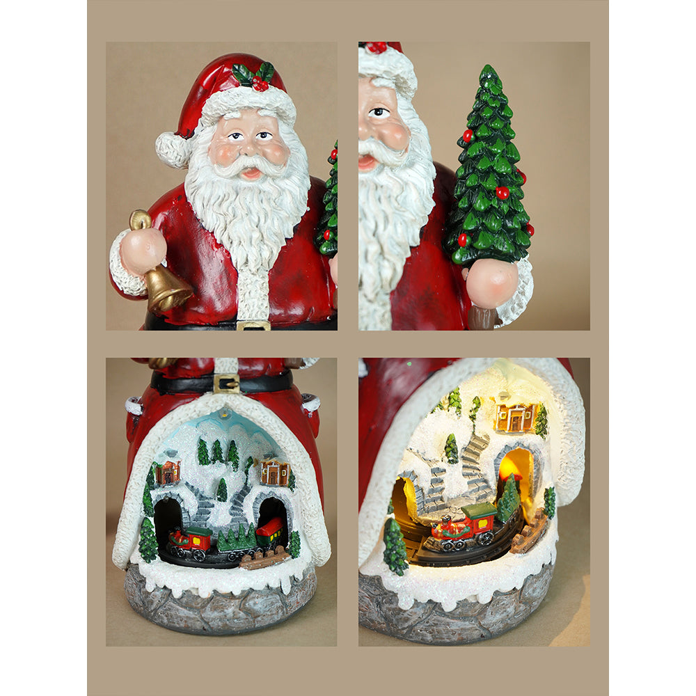 Santa Belly Train Rotating, Musical & Lit Christmas Decoration & Home Decor
