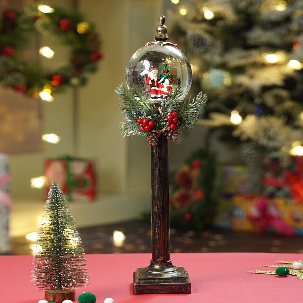 Santa  & child Globe lamp style , Glitter water with lights christmas home and table décor