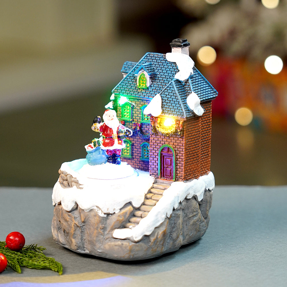 Santa House figurine rotating, musical & Lit Christmas Decoration & Home Décor