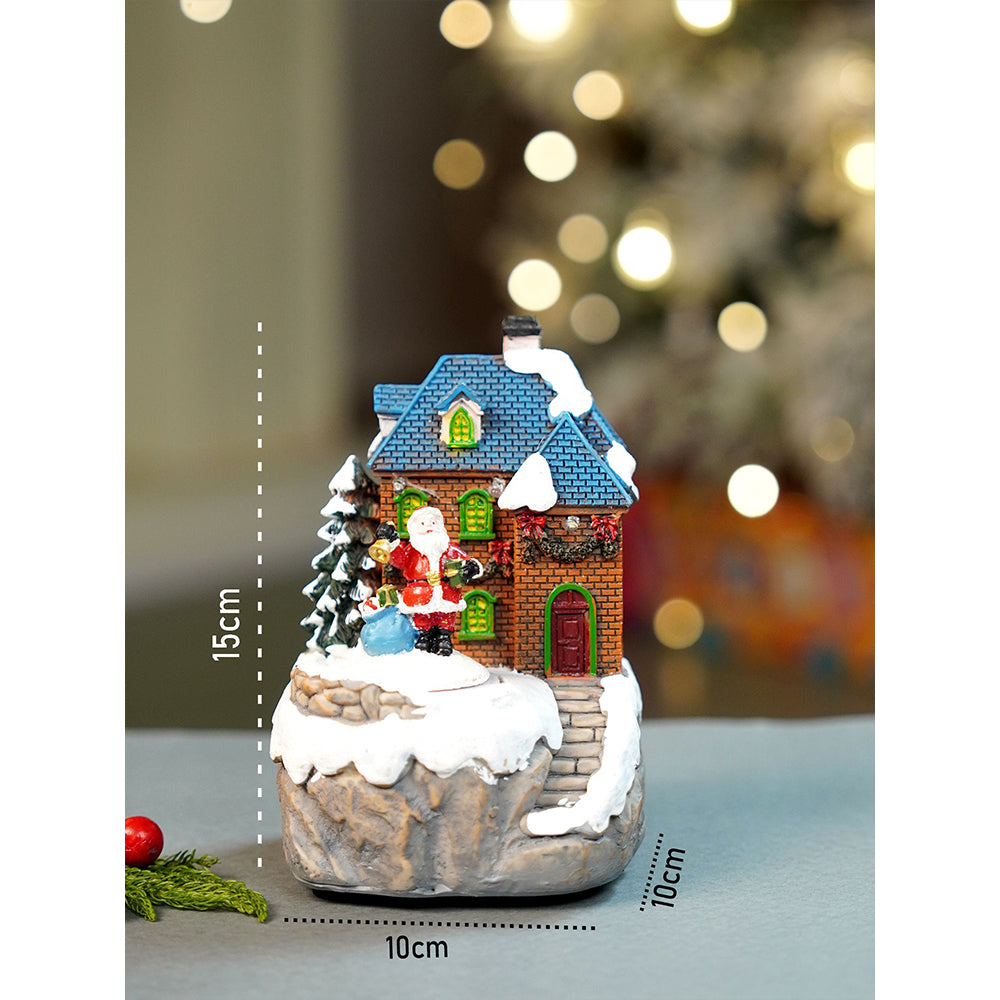 Santa House figurine rotating, musical & Lit Christmas Decoration & Home Décor