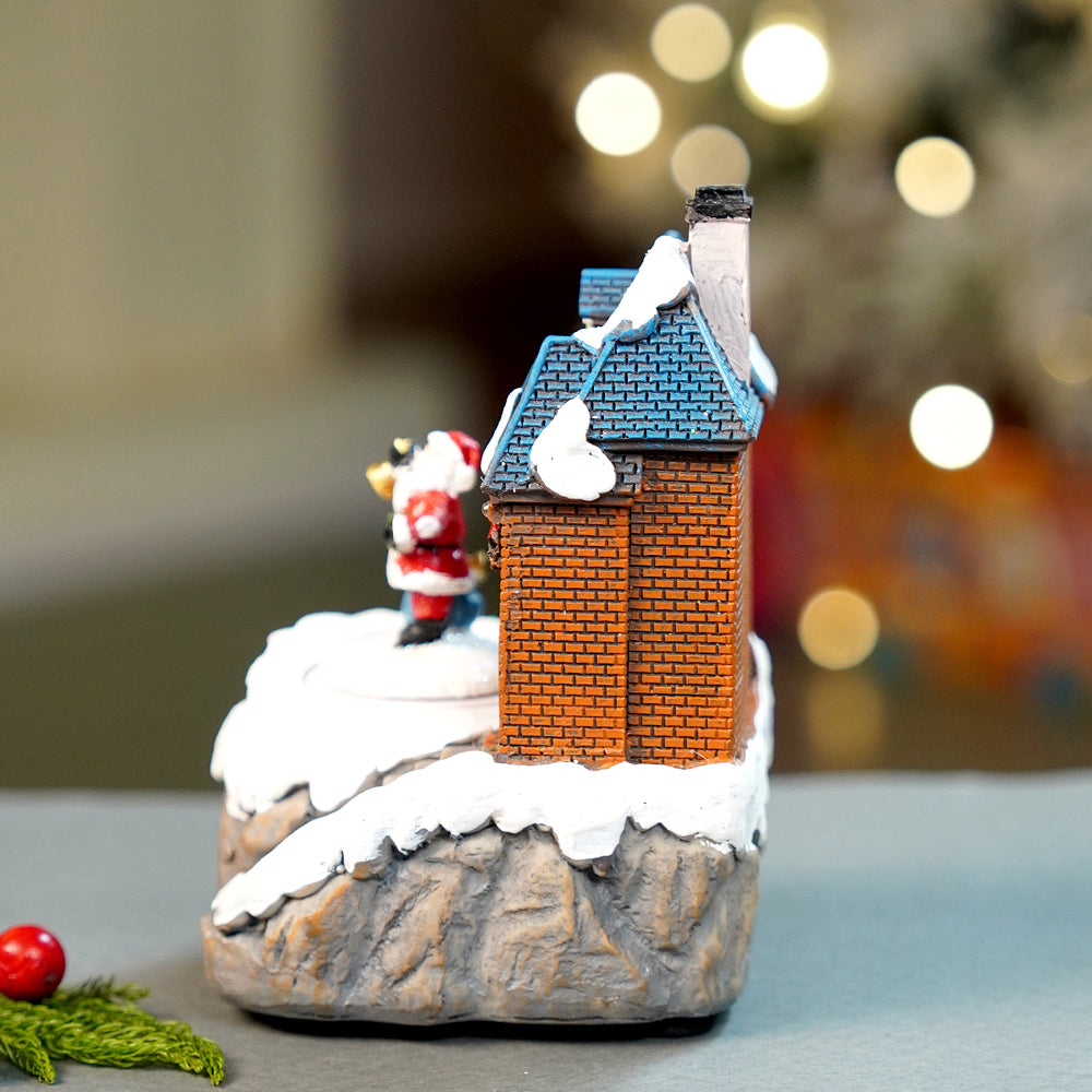 Santa House figurine rotating, musical & Lit Christmas Decoration & Home Décor