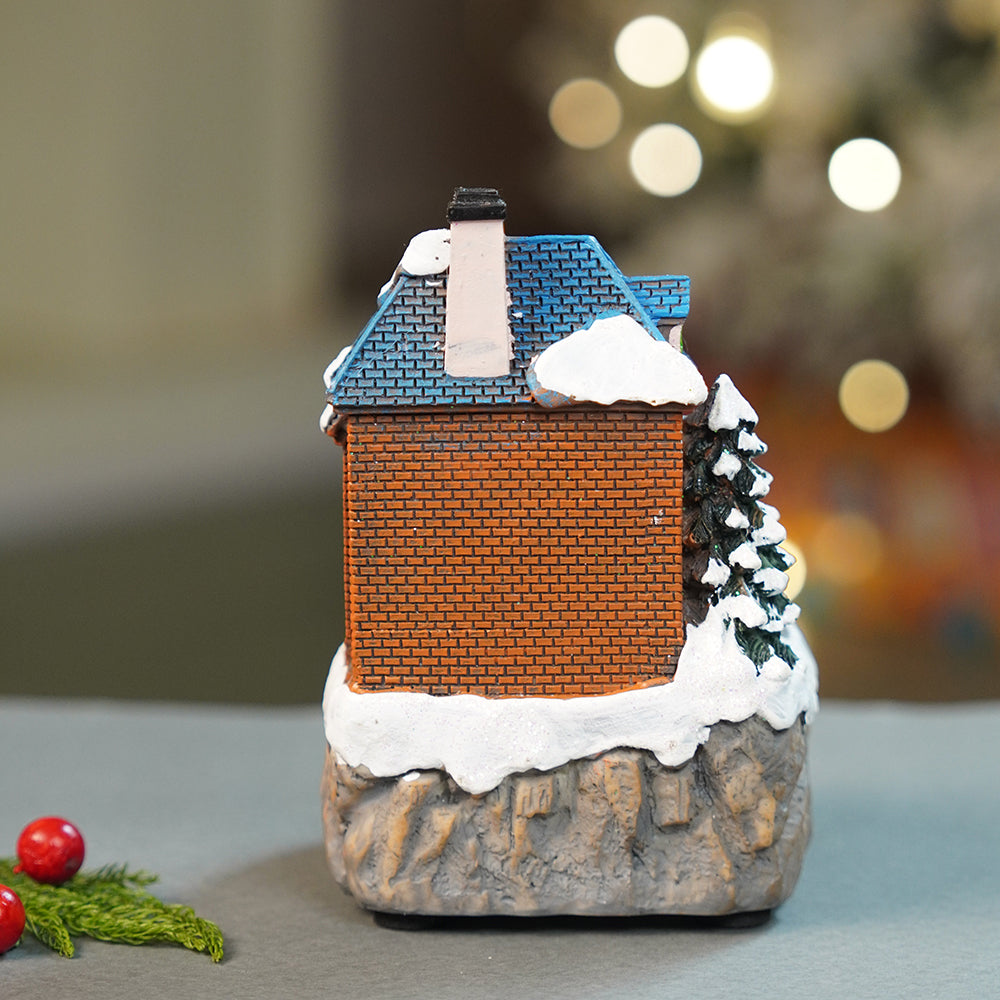 Santa House figurine rotating, musical & Lit Christmas Decoration & Home Décor