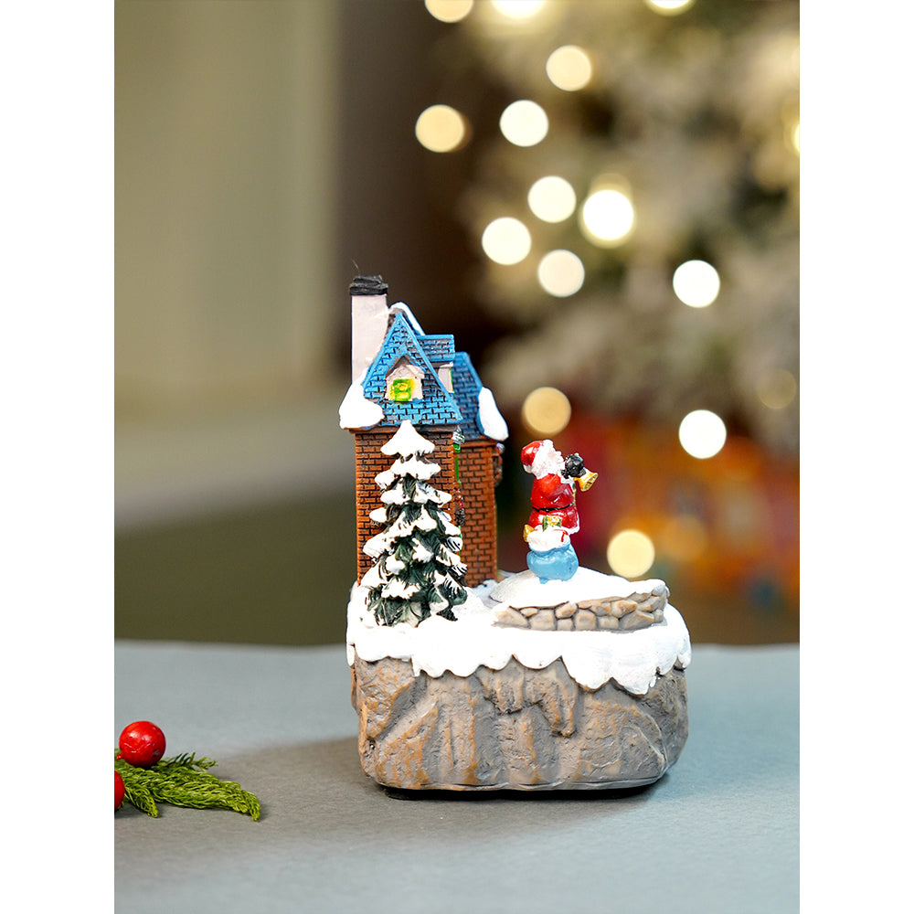 Santa House figurine rotating, musical & Lit Christmas Decoration & Home Décor