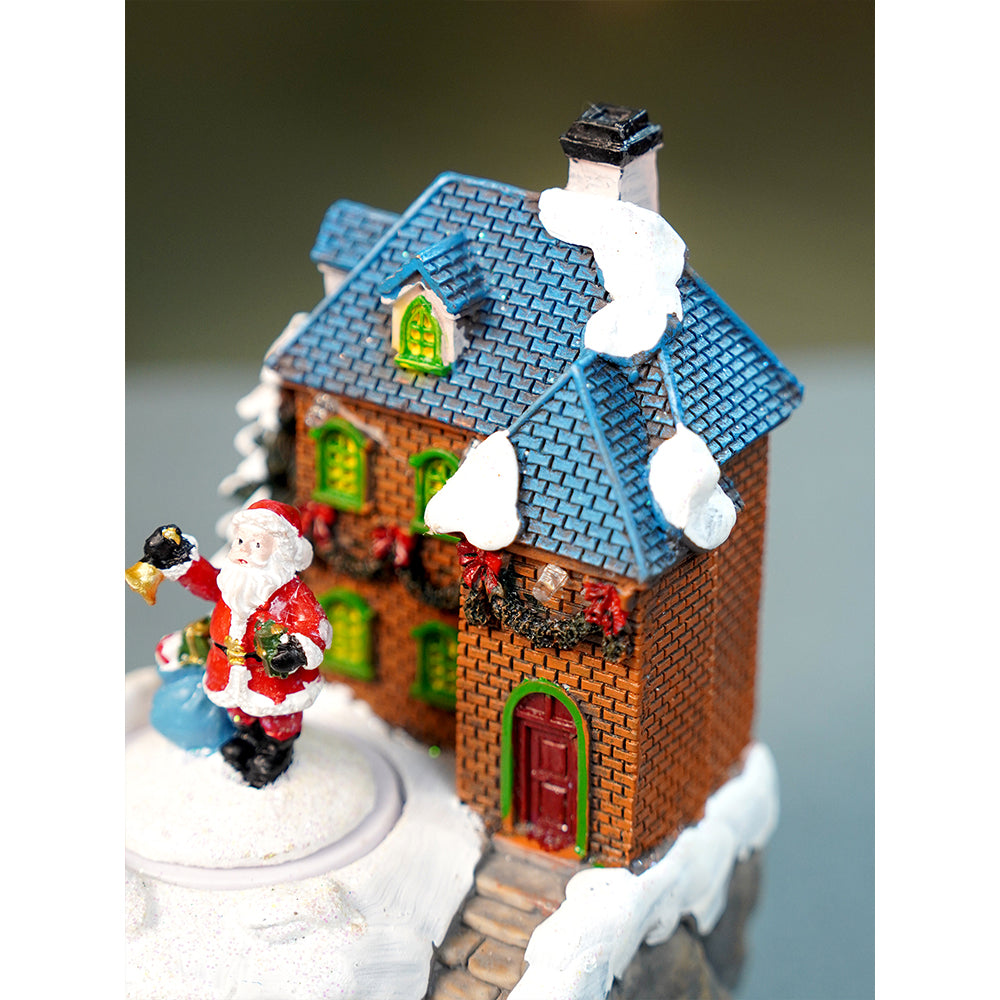 Santa House figurine rotating, musical & Lit Christmas Decoration & Home Décor