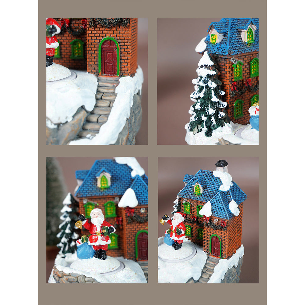 Santa House figurine rotating, musical & Lit Christmas Decoration & Home Décor