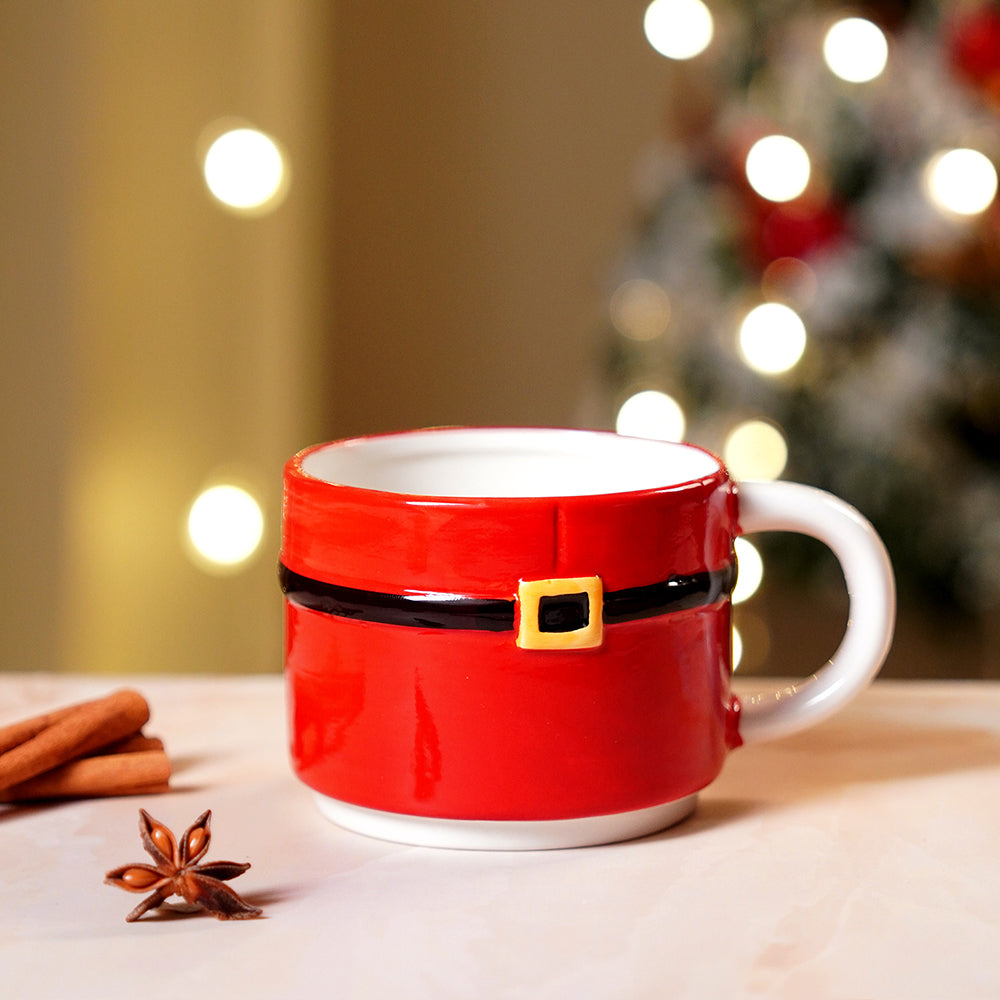 Santa themed 3pcs teapot and Hot chocolate/Coffee Christmas Mugs Set.