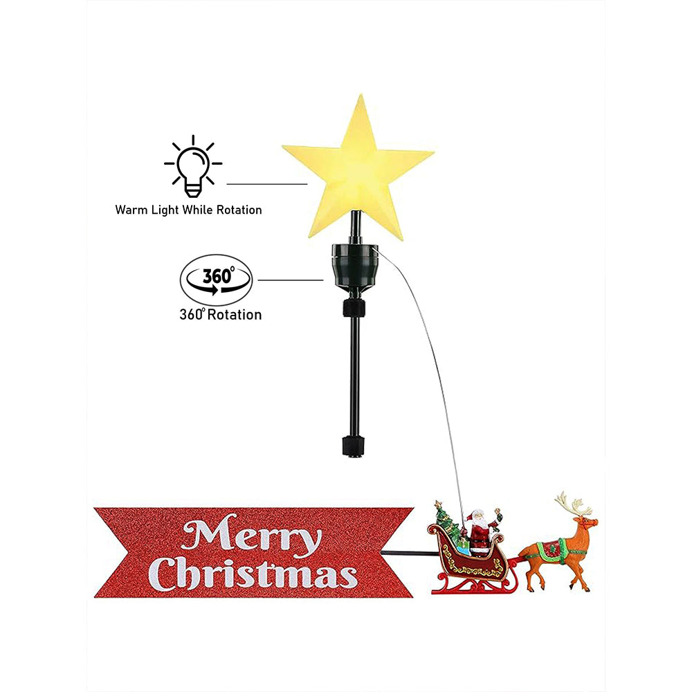 Santa Sleigh rotating Christmas Tree animated Topper