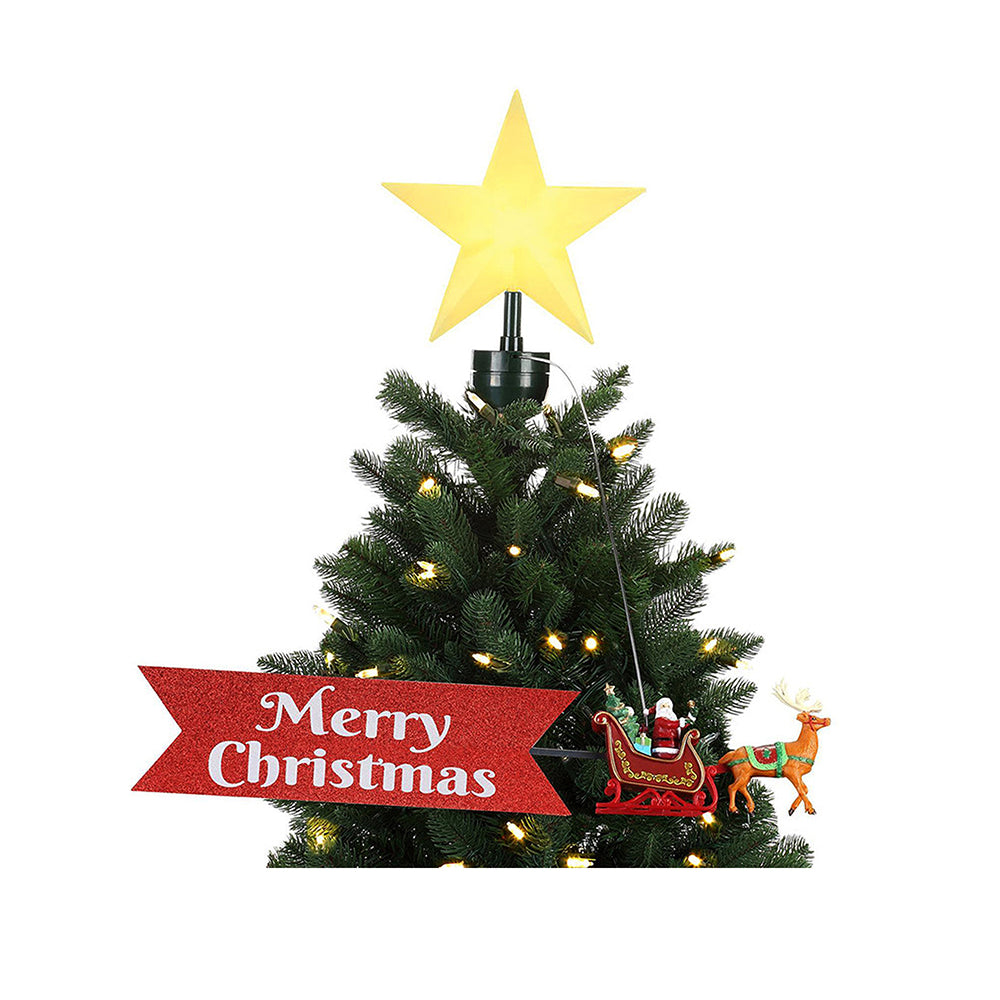 Santa Sleigh rotating Christmas Tree animated Topper