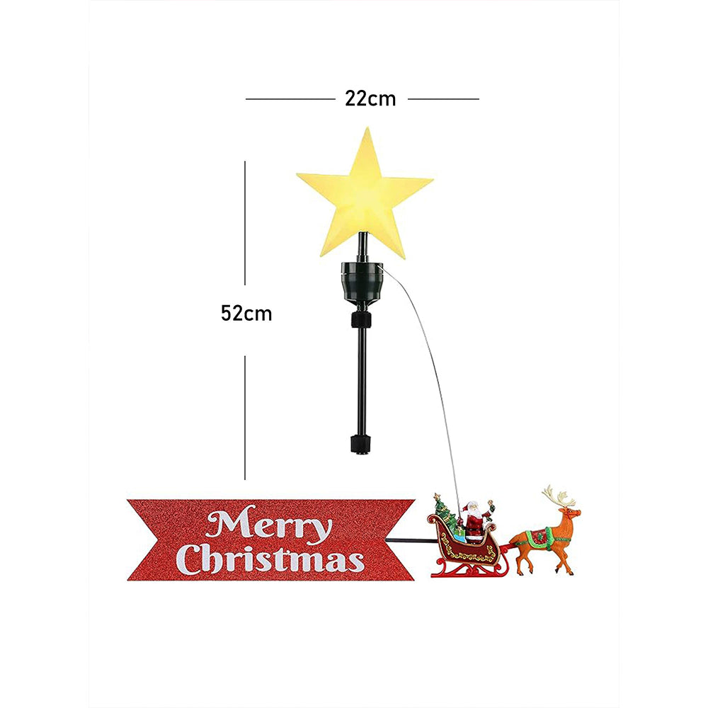Santa Sleigh rotating Christmas Tree animated Topper