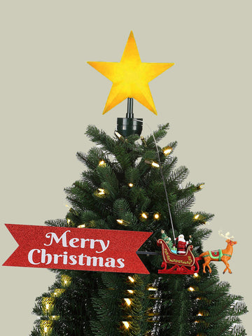 Santa Sleigh rotating Christmas Tree animated Topper