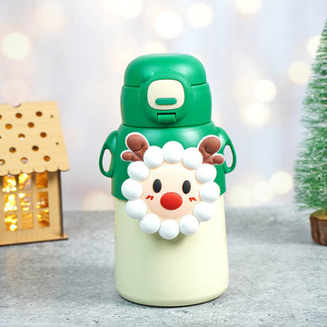 Festive Sheep Christmas themed Stainless Steel water bottle for Toddlers & Kids, 500ml