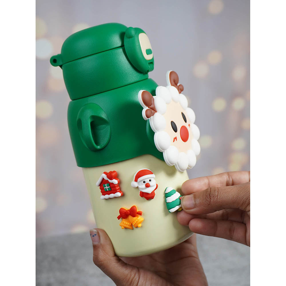 Festive Sheep Christmas themed Stainless Steel water bottle for Toddlers & Kids, 500ml